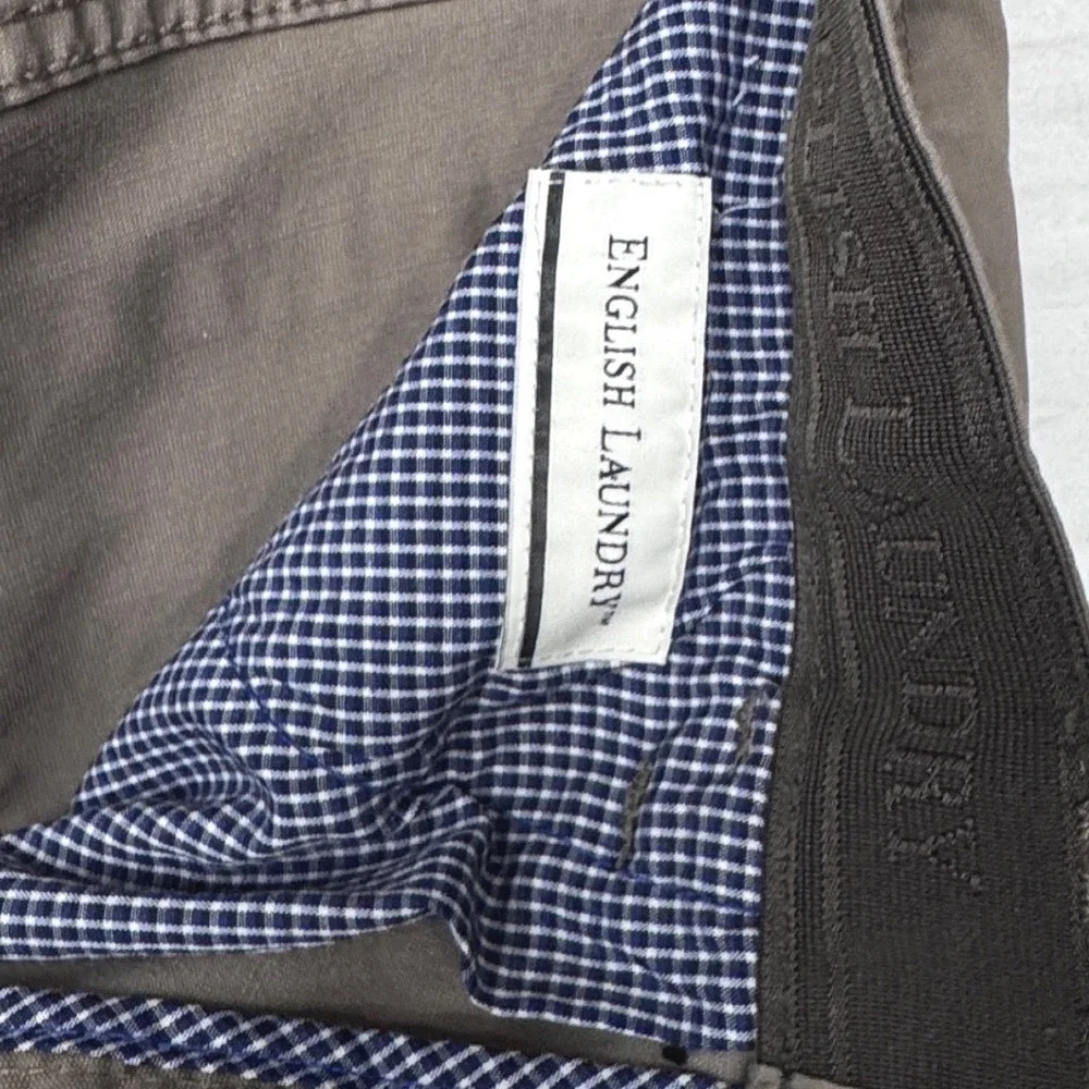 English Laundry Mens 32x32 Khaki Tan 5-Pocket Stretch Pants Cotton Nylon Hiking